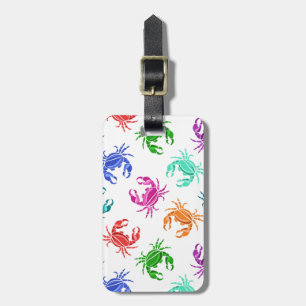 Étiquette À Bagage Motif des crabes