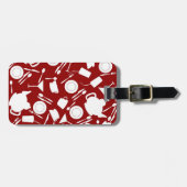 Étiquette À Bagage Motif des éléments de cuisine (Devant horizontal)