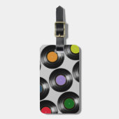 Étiquette À Bagage motif des enregistrements vinyle couleur (Devant Vertical)