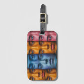 Étiquette À Bagage Motif des faces colorées (Devant Vertical)