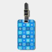 Étiquette À Bagage Motif des flocons bleus (Devant Vertical)