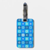 Étiquette À Bagage Motif des flocons bleus (Dos Vertical)