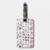 Étiquette À Bagage Motif des timbres de voyage (Dos Vertical)
