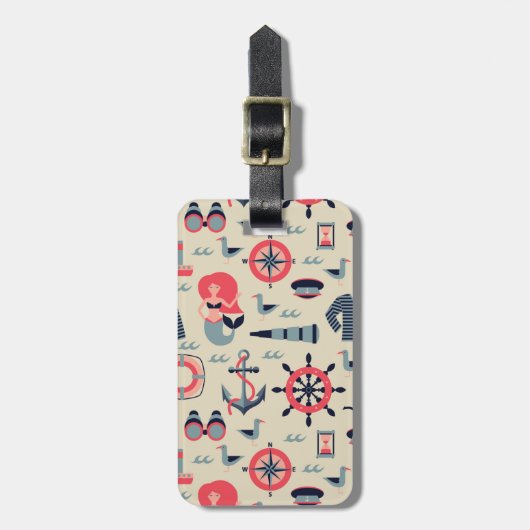 Étiquette À Bagage Motif d'espèce marine (Devant Vertical)