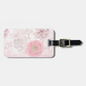 Étiquette À Bagage Motif d'été illustrant la réussite des fleurs rose (Devant horizontal)