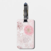 Étiquette À Bagage Motif d'été illustrant la réussite des fleurs rose (Dos Vertical)