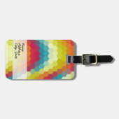 Étiquette À Bagage Motif d'hexagone géométrique multicolore (Devant horizontal)