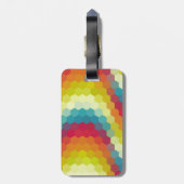 Étiquette À Bagage Motif d'hexagone géométrique multicolore (Dos Vertical)