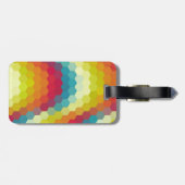Étiquette À Bagage Motif d'hexagone géométrique multicolore (Dos horizontal)