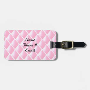 Étiquette À Bagage Motif diamant matelassé rose