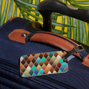 Étiquette À Bagage Motif Diamond coloré