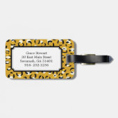 Étiquette À Bagage Motif d'impression chic moderne en or cheetah (Dos horizontal)