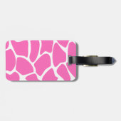 Étiquette À Bagage Motif d'impression de girafe dans le rose lumineux (Dos horizontal)
