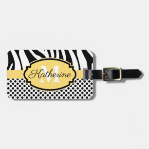 Étiquette À Bagage Motif d'impression et de points Zebra