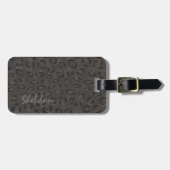 Étiquette À Bagage Motif d'impression moderne chic gris foncé (Devant horizontal)