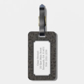 Étiquette À Bagage Motif d'impression moderne chic gris foncé (Dos Vertical)