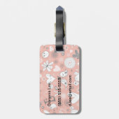 Étiquette À Bagage Motif d'inséparables (Dos Vertical)