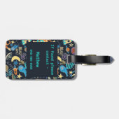 Étiquette À Bagage Motif Doodle de l'espace extra-atmosphérique (Dos horizontal)