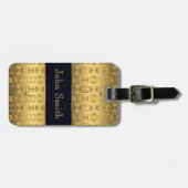 Étiquette À Bagage Motif d'or africain ethnique avec des simbols (Devant horizontal)