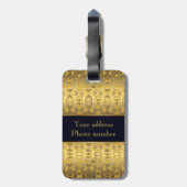 Étiquette À Bagage Motif d'or africain ethnique avec des simbols (Dos Vertical)
