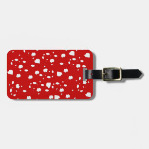 Étiquette À Bagage motif dot avec champignon de tabouret rouge