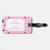 Étiquette À Bagage Motif doux Girly de sucrerie pour des filles (Dos horizontal)