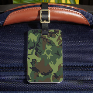 Étiquette À Bagage Motif du Camouflage Vert, Motif militaire, Armée