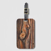 Étiquette À Bagage Motif du grain de bois (Devant Vertical)
