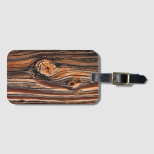Étiquette À Bagage Motif du grain de bois