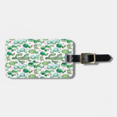 Étiquette À Bagage Motif d'usines de cactus d'aquarelle (Devant horizontal)