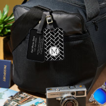 Motif élégant et coloré à chevrons avec monogramme