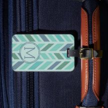 Motif élégant et coloré à chevrons avec monogramme