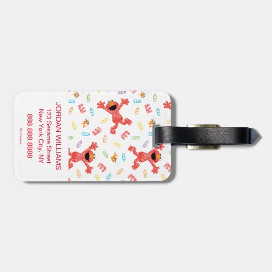 Étiquette À Bagage Motif Elmo Crayon (Dos horizontal)