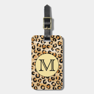 Étiquette À Bagage Motif Empreinte de léopard Monogramme personnalisé