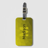 Étiquette À Bagage Motif en maille géométrique gris foncé jaune (Devant Vertical)