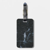 Étiquette À Bagage Motif en marbre noir (Dos Vertical)