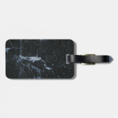 Étiquette À Bagage Motif en marbre noir (Dos horizontal)