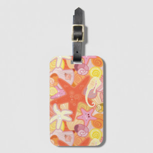 Étiquette À Bagage Motif en pastel de créature de mer