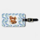 Étiquette À Bagage Motif en pastel tropical d'ananas de photo faite (Devant horizontal)