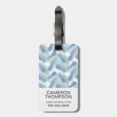 Étiquette À Bagage Motif en pastel tropical d'ananas de photo faite (Dos Vertical)