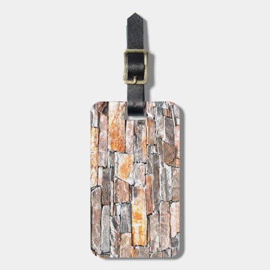 Étiquette À Bagage Motif en pierre de pierre de campagne classique (Devant Vertical)