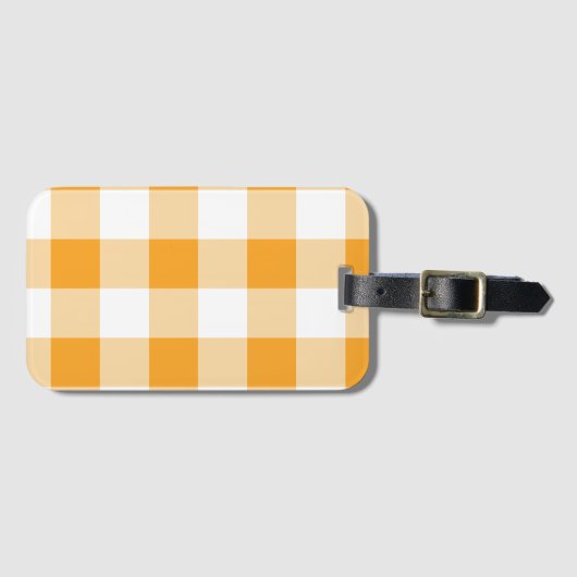 Étiquette À Bagage Motif En vichy jaune (Devant Horizontal)