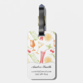 Étiquette À Bagage Motif esquissé de cocktail (Dos Vertical)