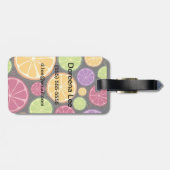 Étiquette À Bagage Motif et arrière - plan oranges (Dos horizontal)