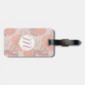 Étiquette À Bagage Motif et monogramme rose Gold Flower (Dos horizontal)