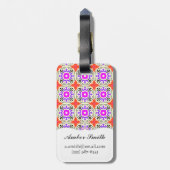 Étiquette À Bagage Motif ethnique avec des motifs marocains (Dos Vertical)