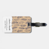 Étiquette À Bagage Motif ethnique d'ensemble de plume (Dos horizontal)