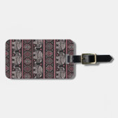 Étiquette À Bagage Motif ethnique noir d'éléphant (Devant horizontal)