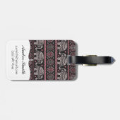 Étiquette À Bagage Motif ethnique noir d'éléphant (Dos horizontal)