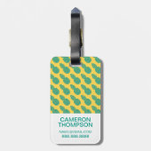 Étiquette À Bagage Motif fait sur commande d'ananas de photo (Dos Vertical)